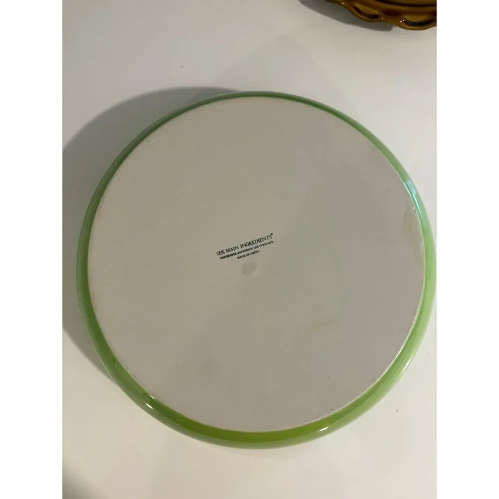 Vintage Ceramic Green Apple Pie Dish